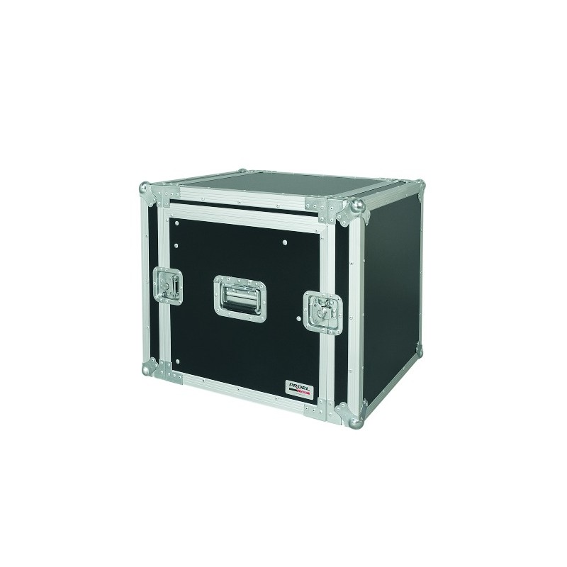Caixa “COMBO” profissional de 19' 10U com espaço para mesa de mistura regulável em altura de 10U, 45 cm de profundidade útil.