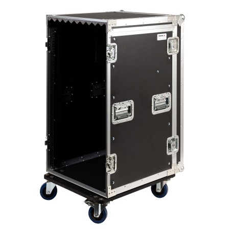Caixa “COMBO” de 19' 18U com espaço para mesa de mistura regulável em altura de 19' 10U, 45 cm de profundidade útil.