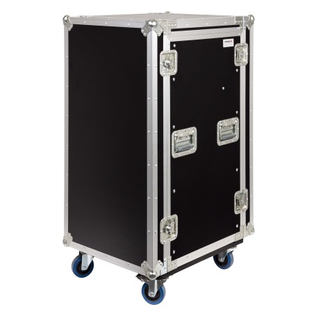 Caixa “COMBO” de 19' 20U com espaço para mesa de mistura regulável em altura de 19' 10U, 45 cm de profundidade útil.