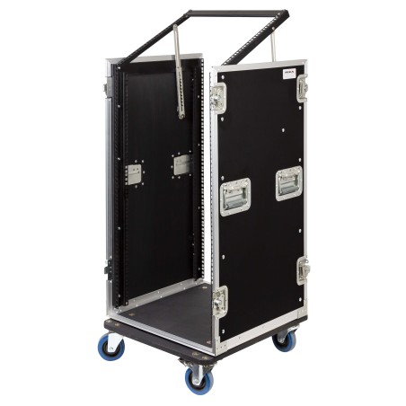 Caixa “COMBO” de 19' 20U com espaço para mesa de mistura regulável em altura de 19' 10U, 45 cm de profundidade útil.