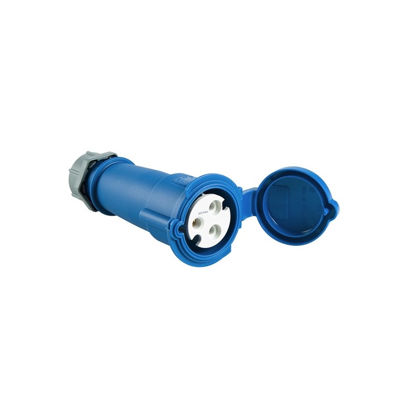 Presa volante 32A - 2P+T - 230V~ - IP44 - h6 (CE 73/23).