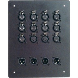 Zinc-plated metal connection plate for 16 XLR connectors. 2