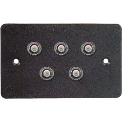 Wall plate, 70x114 mm.- 5 HOLES FOR BNC. 2