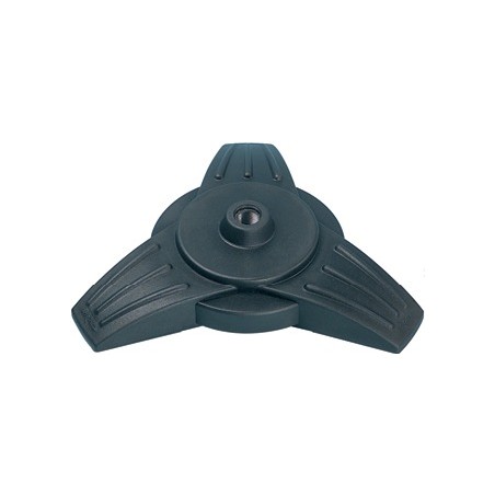 Star-shaped mini-tripod metal base with anti-vibration/ feedback rubber coating.