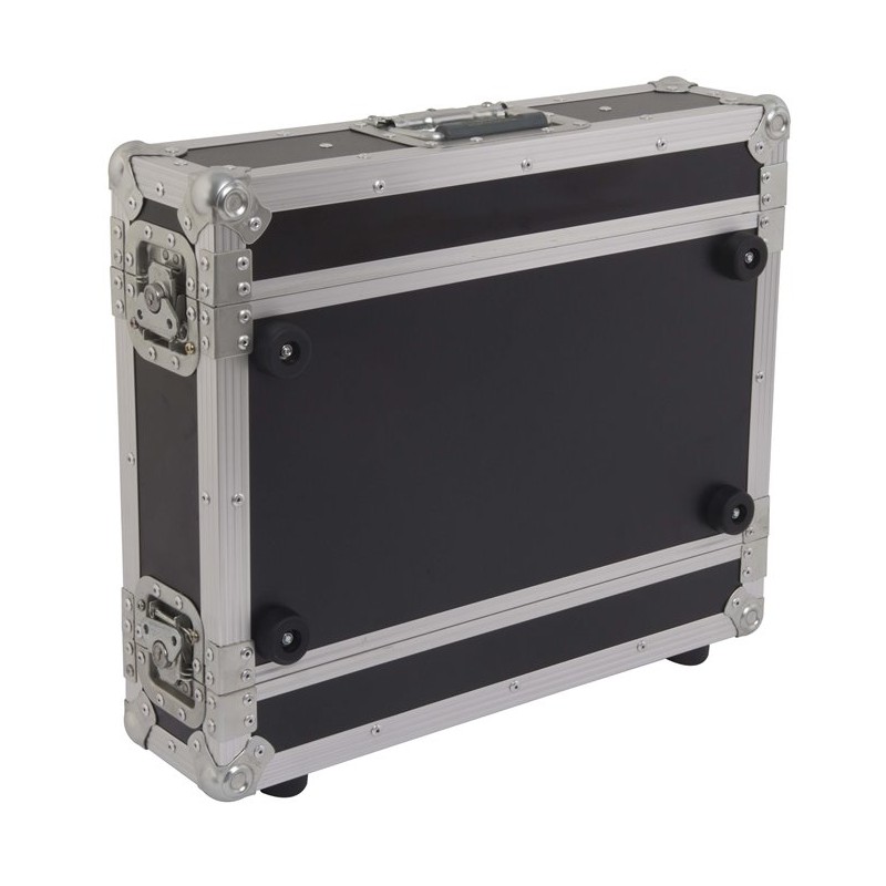 Flight case profissional 2U de 19”, 25 cm de profundidade útil.