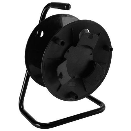 Enrolador de cabo vazio em nylon com estrutura de metal.