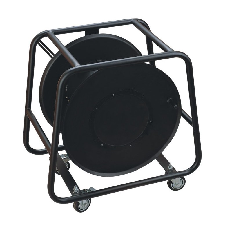 Enrolador de cabo profissional de metal com acabamento de pintura de alta resistência.