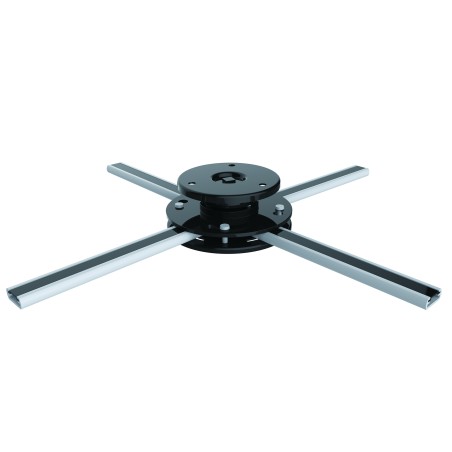 Supporto in alluminio da soffitto per proiettori fino a 20 kg di peso con sistema antifurto (lucchetto non incluso).