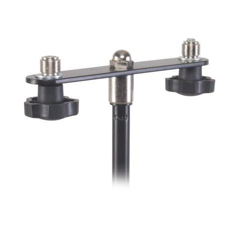 Steel bar with connection for 2 microphone holders.