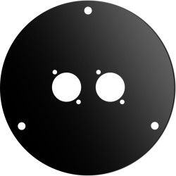 Front disc made of black painted steel for AV185. Featuring 2 x “D-type” connector hole. 2