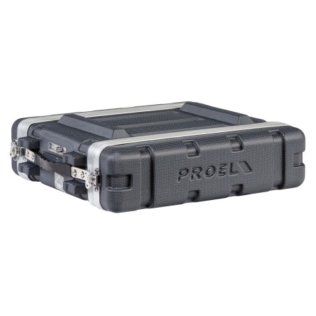 Estojo de rack 19' - 2U - realizado em polietileno 'FORCE'. Profundidade interior útil: 307 mm
