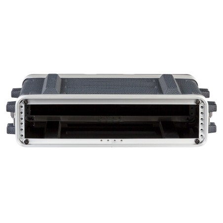 Estojo de rack 19' - 2U - realizado em polietileno 'FORCE'. Profundidade interior útil: 307 mm
