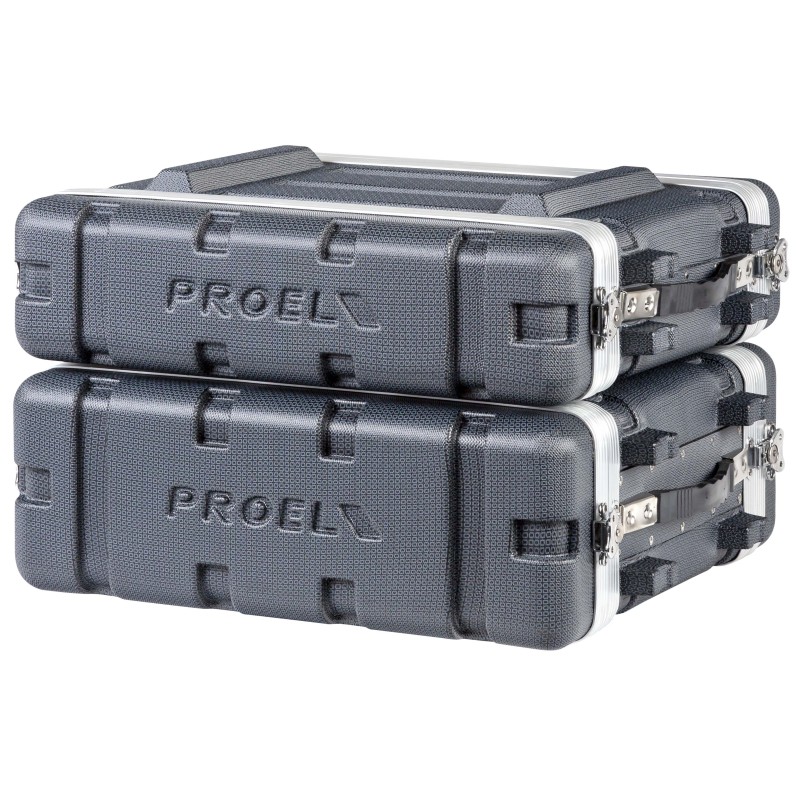 Estojo de rack 19' - 3U - realizado em polietileno 'FORCE'. Profundidade interior útil: 307 mm