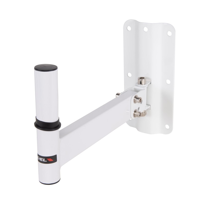 Robusto supporto in acciaio tubolare a parete per casse acustiche.