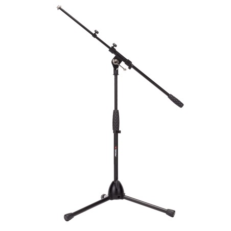 Suporte de microfone profissional baixo com girafa telescópica.