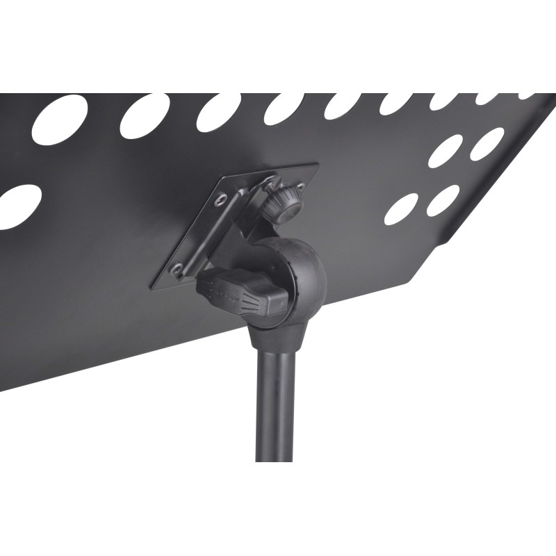 Professional sturdy steel tube 3-section music stand. Adjustable height. Black colour. Nylon carrying bag included.