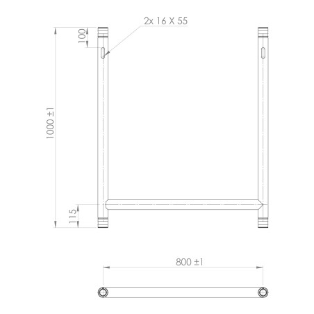 ALLUMINIUM.H-TUBE.100CM.HEIGHT.50CM.LENG