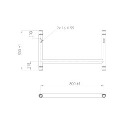 H-TUBE black aluminum width 50 cm height 80 cm 2