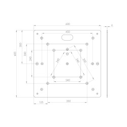 Plate made of steel measuring 60x60 cm in black colour 2