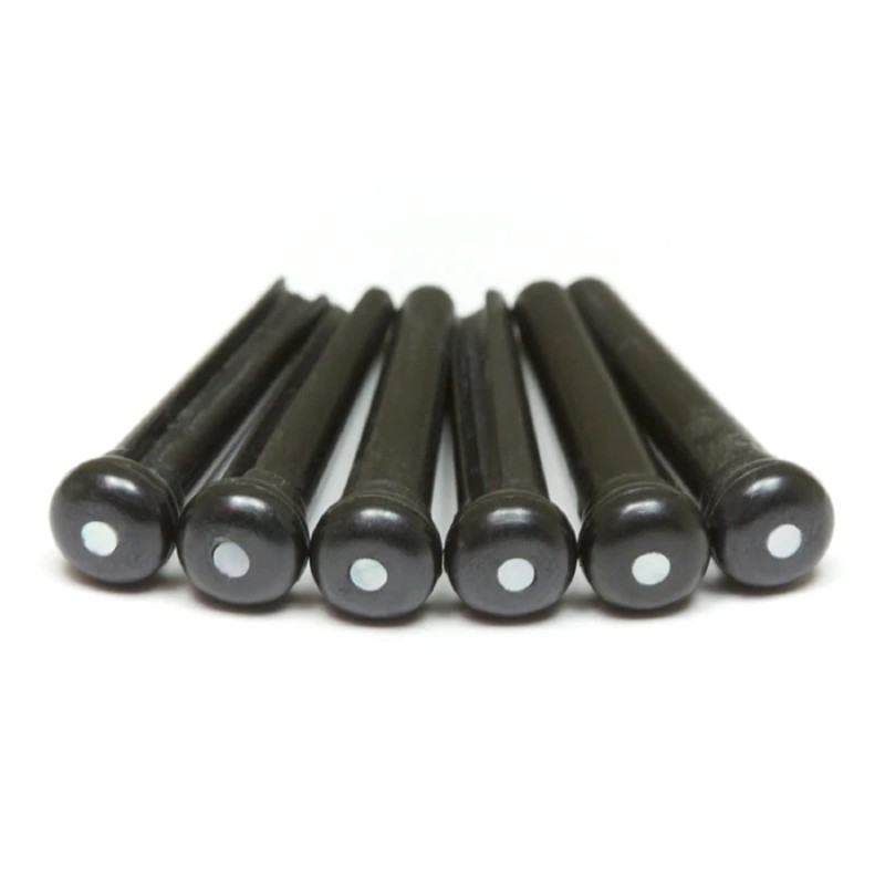 GRAPHTECH TUSQ Bridge Pins Martin Style 2mm Black / Mother-Of-Pearl Dot (6 Pcs)