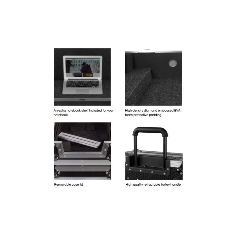 Udg gear U91054BL - FC MULTI FORMAT XXL BLACK PLUS (LAPTOP SHELF, TROLLEY & WHEELS)